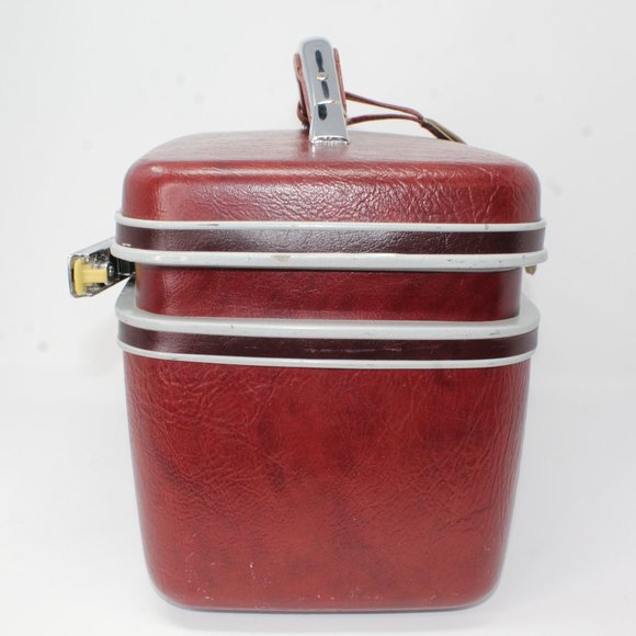 Vintage Samsonite Silhouette II Burgundy Red Train Clam Case No keys - Picture 9 of 15